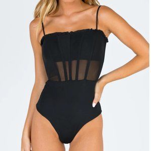 Black Corset Bodysuit - Princess Polly - Small